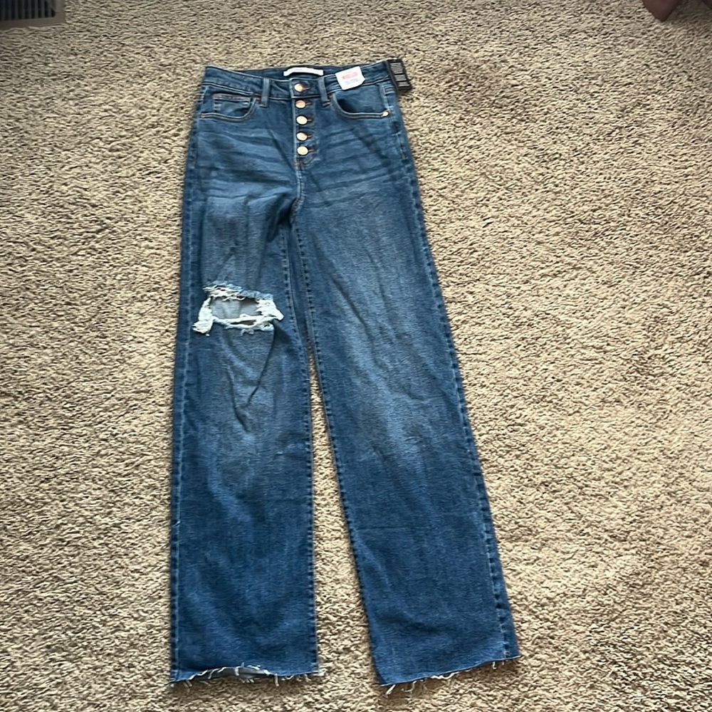 Hi rise wide leg jeans